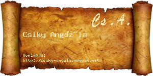 Csiky Angéla névjegykártya